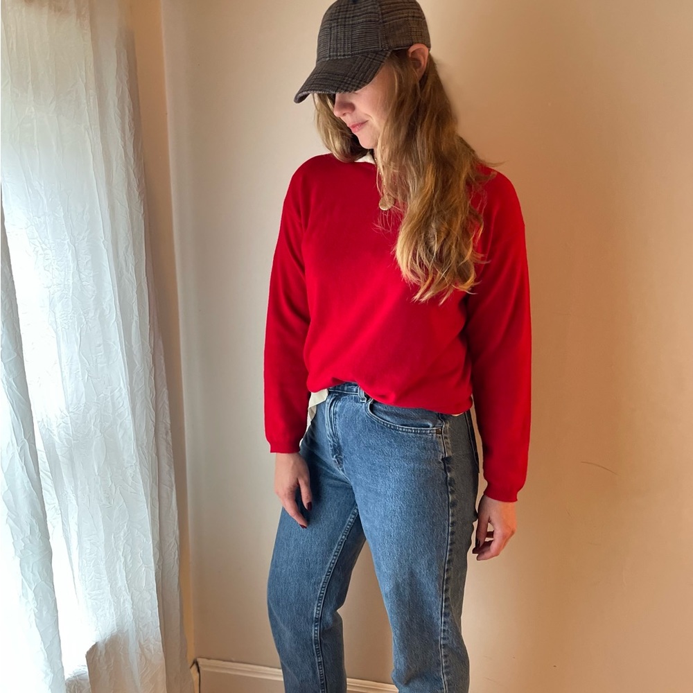 Red 100% Cashmere Vintage Sweater